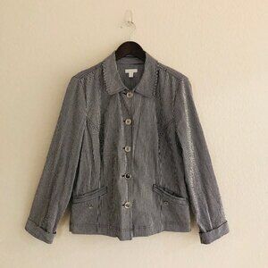 Women's Sports Jacket by Charter Club - Size XL -White & Blue Stripes